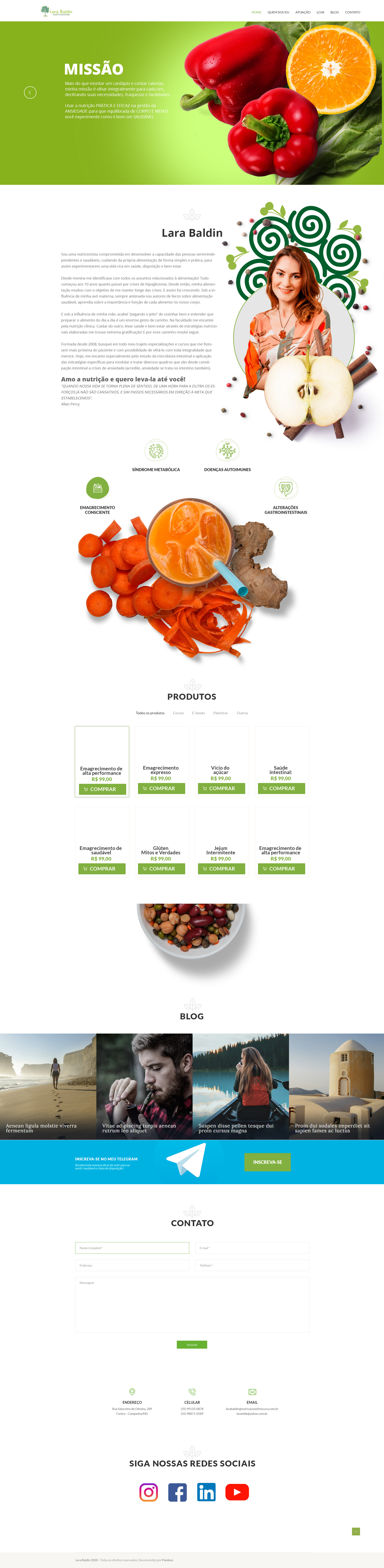Site Lara Baldin Nutricionista — imagem 2